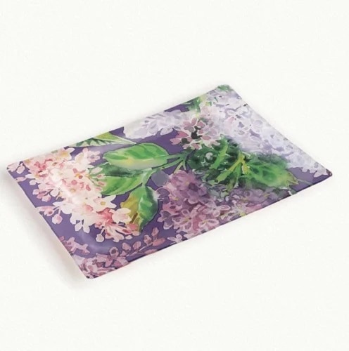 【フラゴナール】　石けんトレー　リラ （ライラック）　Lilas　（ガラス製）  【Porte savon Lilas】　Fragonard　