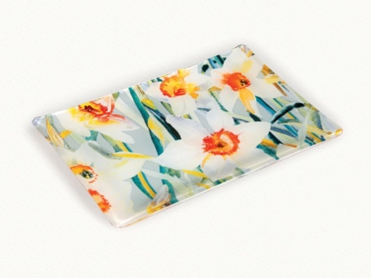 【フラゴナール】　石けんトレー　水仙　スイセン Narcisse　（ガラス製）  【Porte savon Narcisse】　Fragonard　