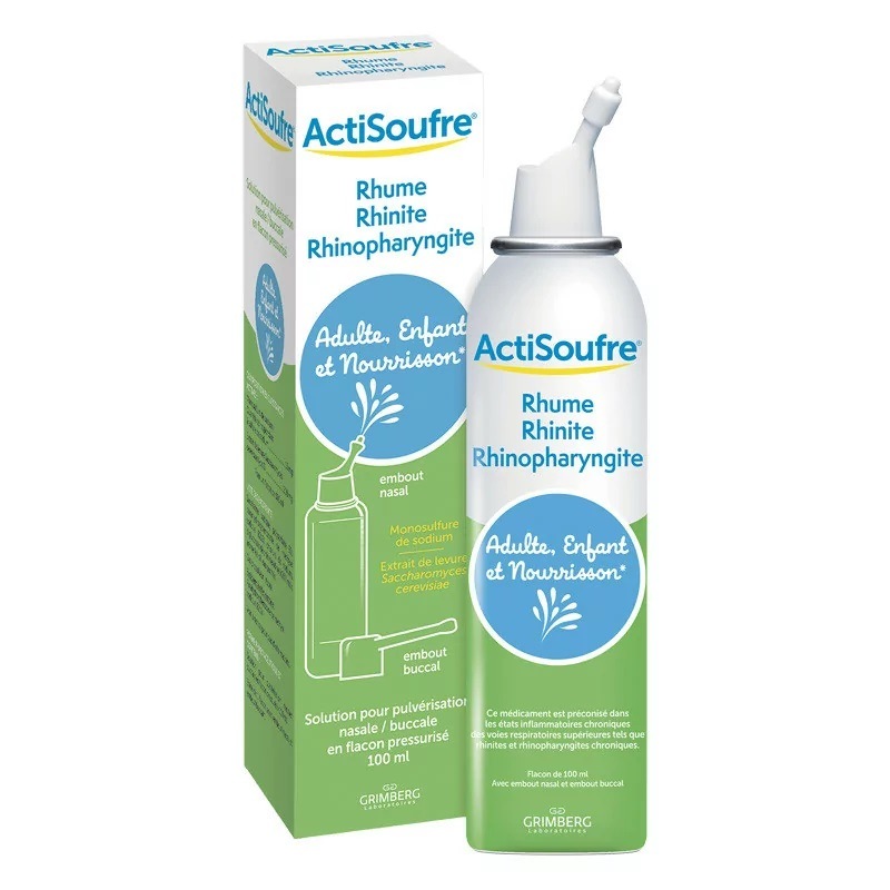 鼻/経口スプレー / 点鼻・口腔用液剤　鼻・喉うがい　《鼻炎、慢性鼻咽頭炎、風邪の症状の緩和に》  アクティスフレ 【ActiSoufre】 100ml