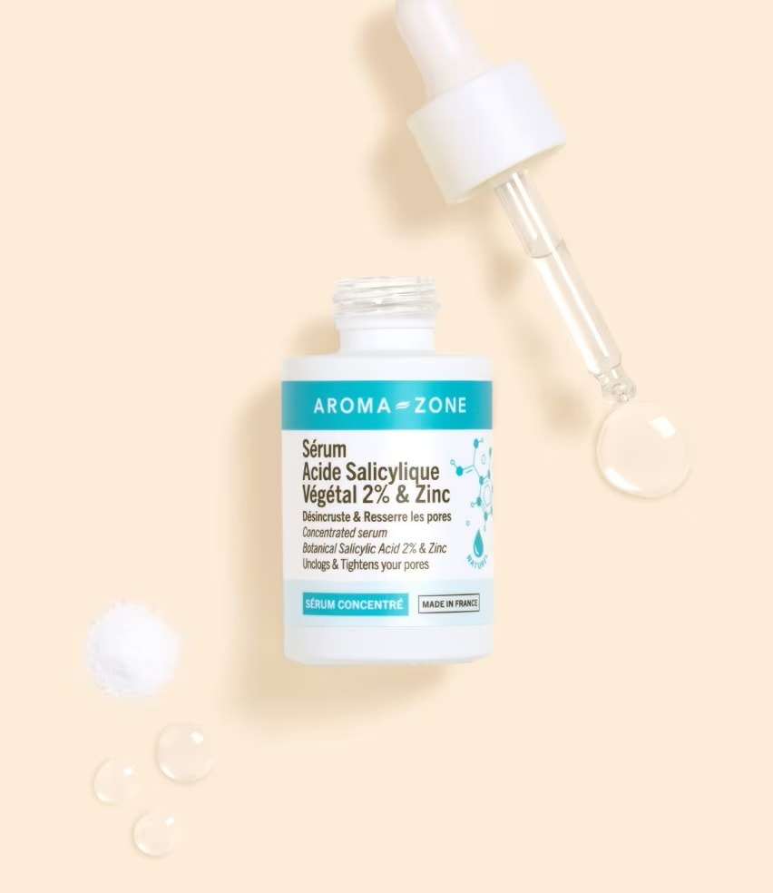 【アロマゾーン】　濃縮美容液サリチル酸2%＆亜鉛　100％天然由来　ビーガン　皮膚科学的テスト認証済み　（オーガニックエコサート認証）