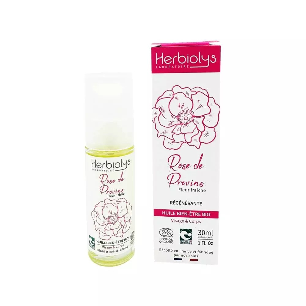 【エルビオリス】　プロヴァンス・ローズ　《肌の老化防止に》　オーガニック 30ml　<Huile de Rose de Provins Bio - Herbiolys>