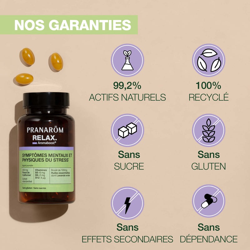 【プラナロム】　アロマブースト　精油カプセル　リラックス 《睡眠とリラクゼーションに》 BIO　60錠　【Aromaboost Capsules Relax Bio  Pranarom】