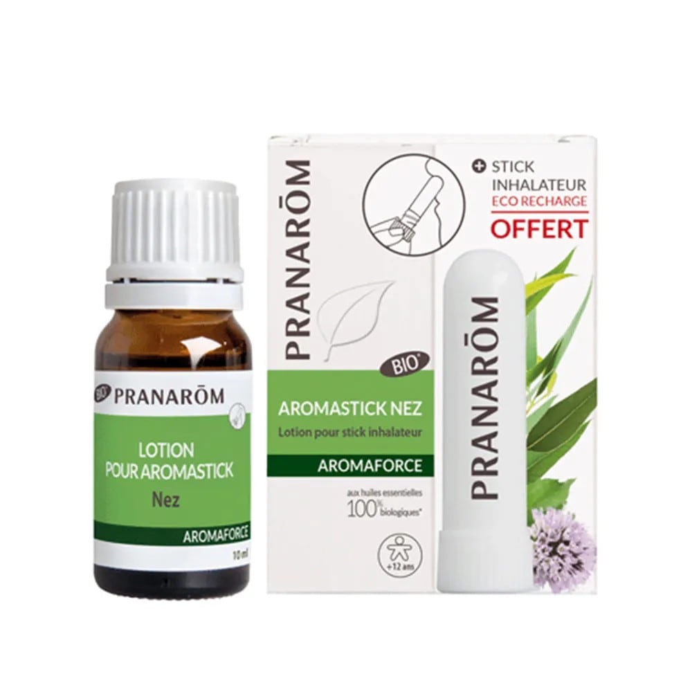 ★【プラナロム】　アロマフォース　ローション ＜持ち運び便利なミニボトル 10ml　＋期間限定品　アロマスティック（精油吸入用）付き！＞　BIO  　[オーガニック100%ケモタイプ精油]　Pranarom