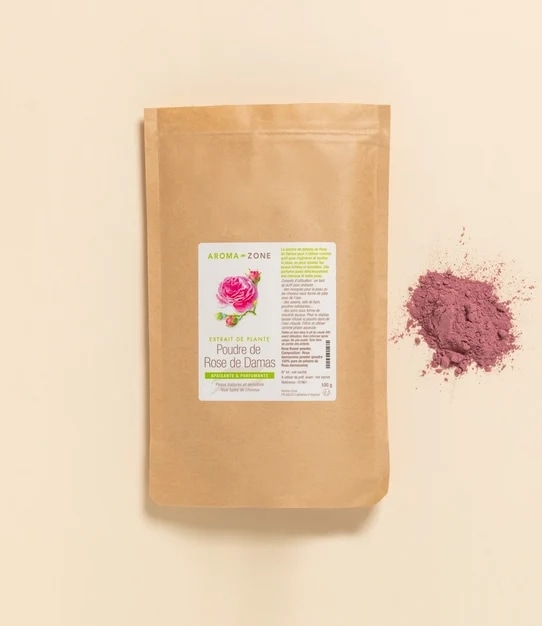 ダマスクローズ　花びらパウダー　アーユルヴェーダ 100%純粋＆天然　ROSE DE DAMAS POUDRE 100g　【アロマゾーン】