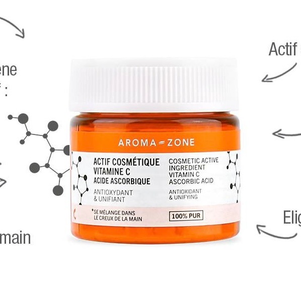 【アロマゾーン】　天然有効成分　アスコルビン酸　ビタミンC (美白用有効成分）　10ｇ