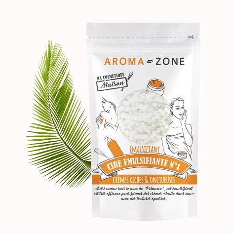 植物性乳化ワックス１号　（ポーラワックス） 　★水分補給、安定性の高い乳化剤－化粧品づくりに★　100g     Cire emulsifiante No.1 - Aromazone　【アロマゾーン】　