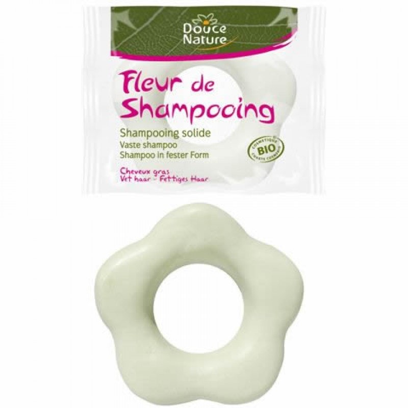 【ドゥースナチュール】オーガニックアロマ　固形フラワーシャンプー　（グリーンクレイ入り～脂性髪用）