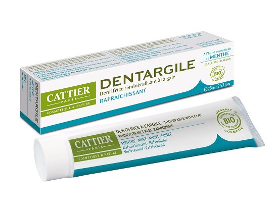 【カティエ】  グリーン・クレイ入り　歯磨き粉  さわやかなミントの香り　(エナメル強化＆口臭防止）75ml