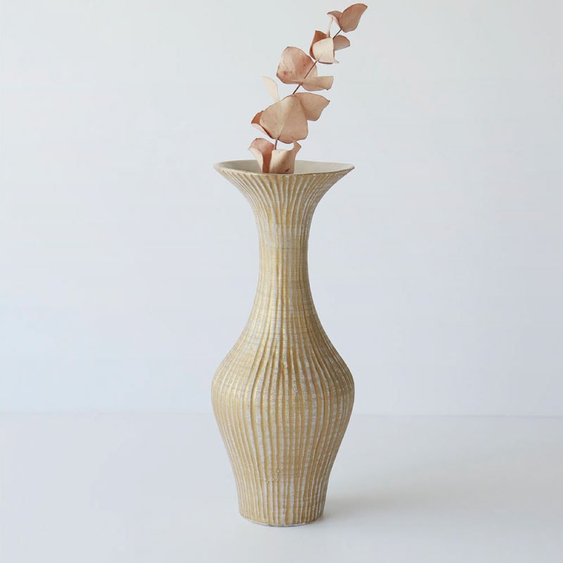 【ガラスの花器】✴︎オーラを放つ存在感✴︎ シェル オーロラ フラワーベース Flower Vase119 | SHU333