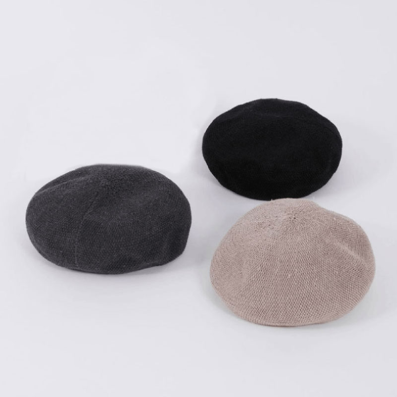 リネンの鹿の子編みベレー／shesay | CATEGORY,ファッション