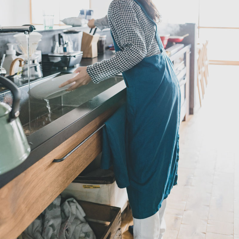 リネンプルオーバーエプロン ロング LINEN PULLOVER APRON LONG