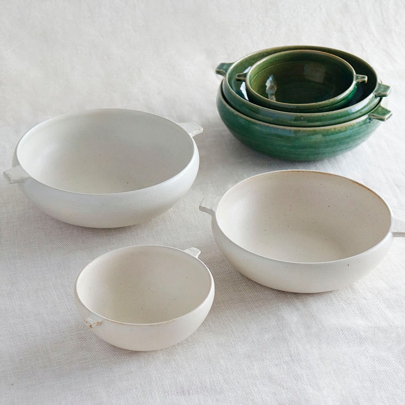 緑色 陶器製 注ぎ口付きボウル 両手付きボウル／光陽陶器 | CATEGORY,食器・カトラリー,ボウル・お椀