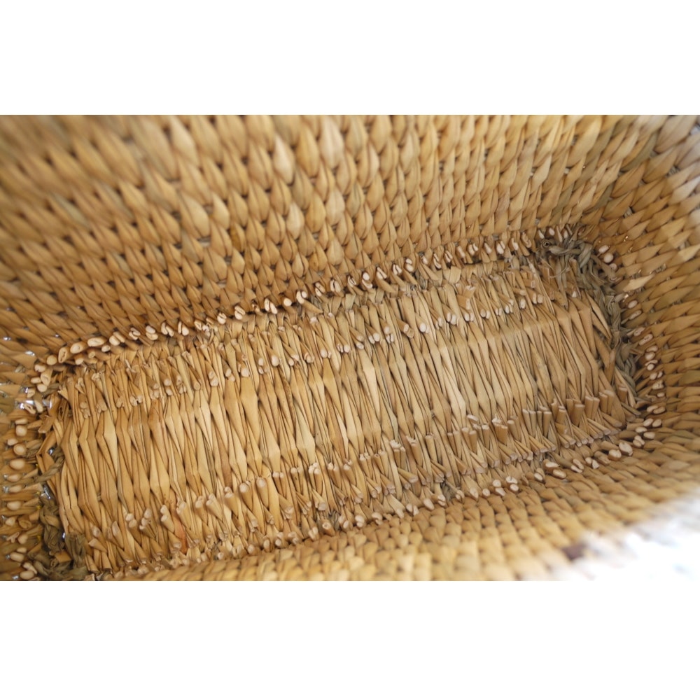 グレーのストローと合成皮革のかごバッグ Legato Largo レガートラルゴ ネオノスタルジック お財布ショルダー