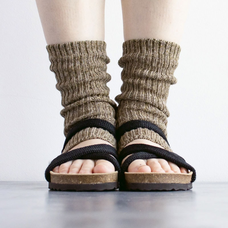 ͥ&˥ååȥ֥륽å LINEN & ORGANIC COTTON RIB SANDAL SOCKS Homieʥۥߡ