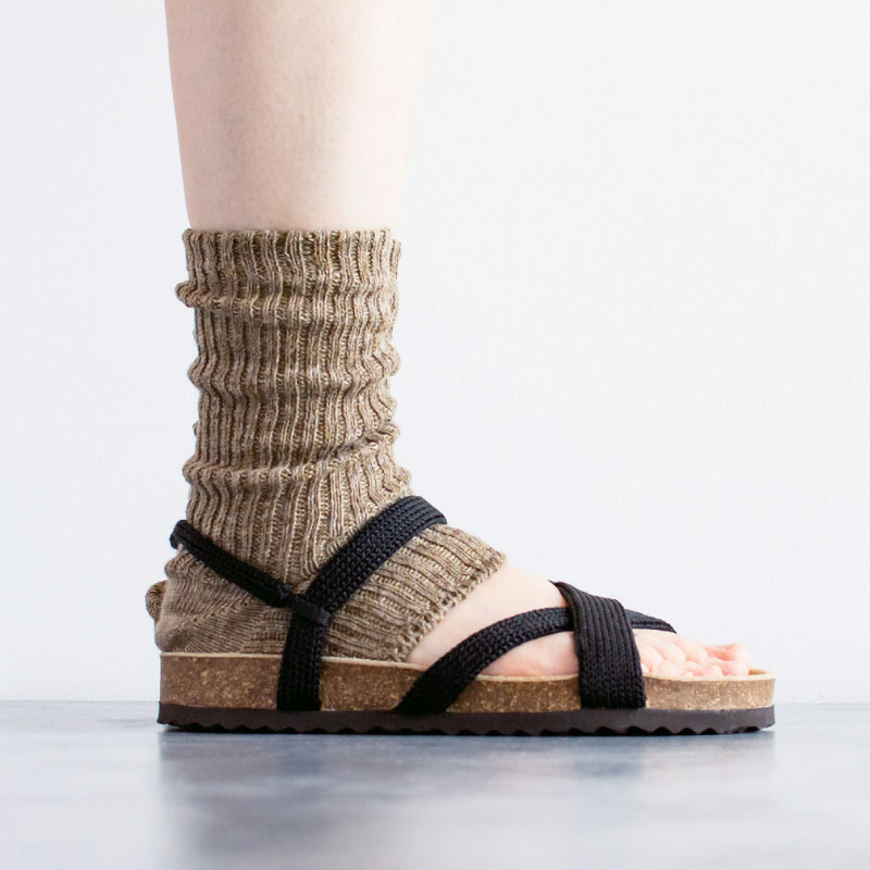 ͥ&˥ååȥ֥륽å LINEN & ORGANIC COTTON RIB SANDAL SOCKS Homieʥۥߡ