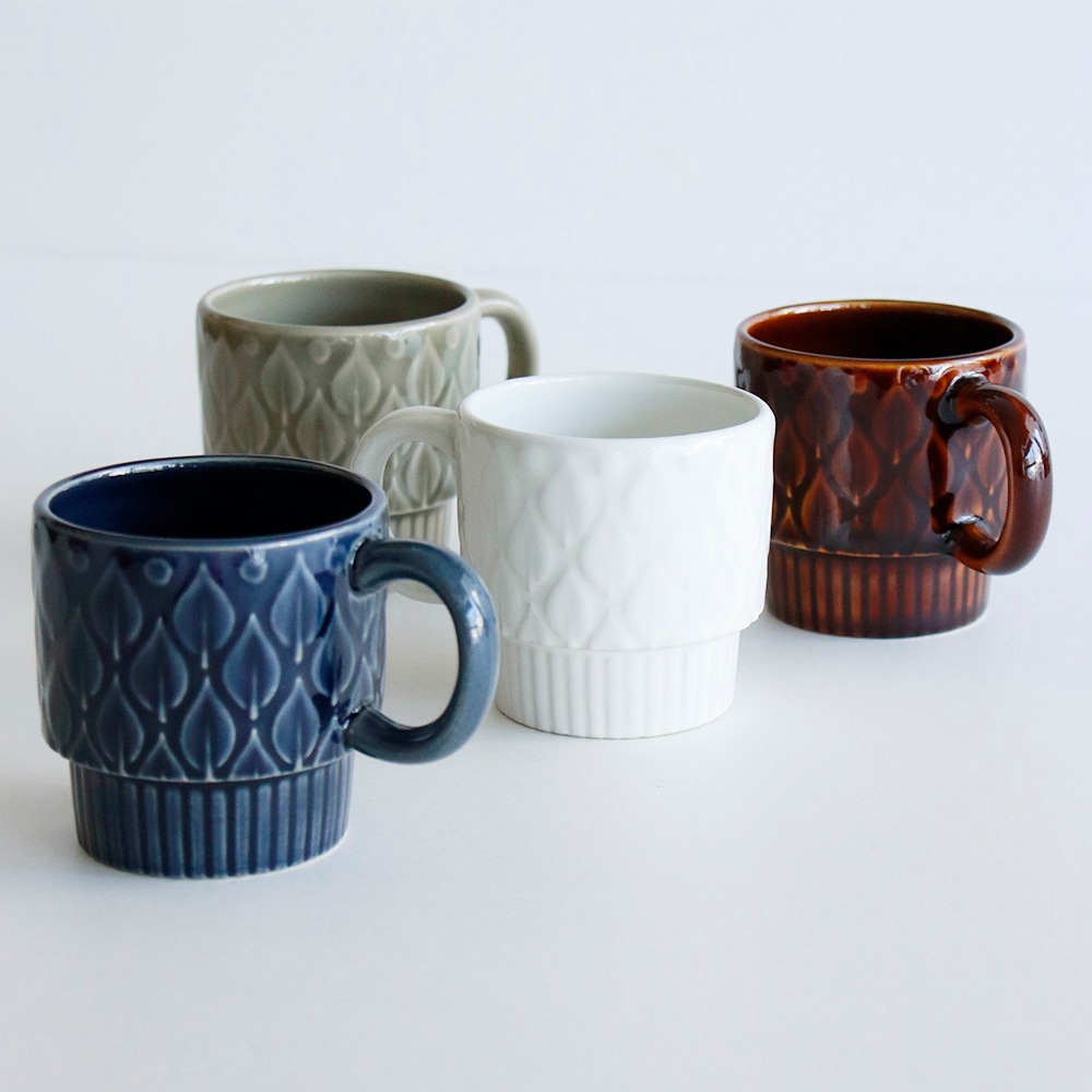 リーフ柄 レリーフ マグカップ／光泉窯（kosengama） | CATEGORY,食器