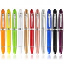 JINHAO 正規輸入品　ジンハオ 159 万年筆 水性ペン　両用式万年筆　握りやすい　ぺん　金属ペン M型　中太字ペン 159 クリップ：銀色