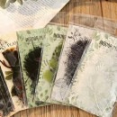 即日発送/海外製 大きめ フレークシール ステッカー クリア PET 植物 花 フラワー 葉 果実 フルーツ 木の実 きのこ マッシュルーム モノクロ ジャンクジャーナル コラージュ デコレーション 
