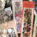 海外ステッカー クリア PET素材 ドライフラワー ジャンクジャーナル コラージュ素材 手帳 デコ デコレーション おしゃれ 珍しい シダ 植物 ボトル 蝶 チョウ 葉 透明シール 海外シール 押し花