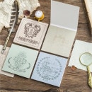 即日発送/海外 おしゃれなメモ便箋 メモノート ◆1パック同柄50枚入り◆全4種類◆クラシック アンティーク レトロ ビンテージ 枠 手帳デコ コラージュ素材 伝言メモ メッセージ カード シール メ