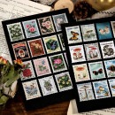 即日発送/海外 切手シール フレークシール スタンプシール アンティーク フレークシール 手帳デコ コラージュ素材 北欧 西洋 アメリカ ヨーロッパ 植物 動物 建物 レトロ ジャンクジャーナル ラベ