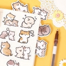 即日出荷 海外ステッカー シール かわいい 猫 ねこ ネコ シール ステッカー フレークシール 箱入り ラベル 手帳デコ コラージュ 素材 デザイン 封かんシール 動物 猫好きさん贈る ねこすき 愛猫