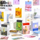 即日出荷 海外シール 60枚綴り ミニシールブック マスキングテープ素材 和紙 半透明 海外ステッカー 手帳デコ マステ コラージュ 素材 レトロ ラッピング 携帯 飾り カラー別 植物 風景 写真 