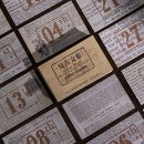 即日出荷 ヴィンテージ ペーパー 日付 チケット 風 一冊62枚 コラージュ素材 アンティーク調 メモ ブロックメモ  便箋 メモノート ビンテージ 数字 ナンバー 枠 交換便 おすそ分け 手帳デコ 