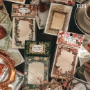 即日出荷 アンティーク調 海外メモ 海外便箋 柄違い50枚 おしゃれ 名刺より大きめサイズ クラシック レトロ 飾り枠 ビンテージ 手帳デコ コラージュ 素材 素敵 伝言メモ スクラップ メッセージ 