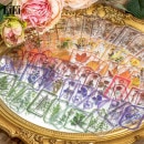 即日出荷 透明シール フレークシール 海外シール 30枚 コラージュ 素材 花 フラワー 枠 飾り枠 クリア シール PET 海外ステッカー デコレーション ジャンクジャーナル 手帳シール ハンドメイ