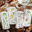 即日出荷 海外ステッカー シールシート マスキングテープ素材 コラージュ素材 セット ジャンクジャーナル マステシール 手帳 シール デコレーション 花 フラワー イチゴ 英語 桃 モモ フルーツ 枠