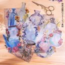 即日出荷 ガラス 瓶 大きいめ フレークシール コラージュ素材 セット 海外シール 水彩 硝子 ボトル 花 フラワー 海外ステッカー PET 耐水 半透明 シール 手帳 デコ デコレーション素材 コラ