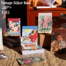 即日出荷 ヴィンテージ ステッカー シールブック 全柄違い 一冊50枚 デコシール コラージュ 素材 セット アメリカン アンティーク シール デコレーション 手芸 資材 素材 ジャンクジャーナル 昭