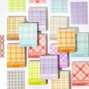 即日出荷 海外シール チェック柄 マステ シールブック 一冊50枚 海外ステッカー チェック マスキングテープ素材 コラージュ素材 デコレーション ジャンクジャーナル 手帳 デコ シール  バレットジ