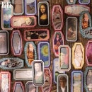 海外ステッカー 名画 アート 枠 60枚12シート シールシート 型抜き コラージュ素材 セット 名絵 ミュシャ フレーム 吹き出し シール メッセージシール ジャンクジャーナル  海外シール フレー