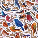 即日出荷 雀 鳥類 鳥 海外 シール ステッカー ヴィンテージシール 46枚 フレークシール 箱入り 手帳 デコ ラベル アンティーク おいしい DIY diy 封かんシール 封緘シール アンティーク