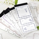 即日出荷 海外 メモ 便箋◆50枚150ピース入り◆ミシン目付き クラシック レトロ 飾り枠 ビンテージ アンティーク 手帳デコ コラージュ 素材 チケット風メモ 伝言メモ スクラップ メッセージ カ