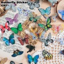 即日出荷 フレークシール 蝶 コラージュ 素材 セット デコレーション 海外ステッカー 透明シール 海外シール 蝶々 バタフライ 40枚 PET 耐水 ダイカット クリア シール ジャンクジャーナル 