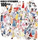 即日出荷 100枚 人物シール 人物ステッカー 大容量 女の子 女子 ステッカー 大きめ コラージュ 素材 彼女 人物 フレークシール 海外ステッカー 大人 手帳 デコ アルバム 携帯 飾り 手芸 素