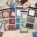 即日出荷 海外 素材紙 背景紙 便箋 メモ ミシン目付き フレーム 枠 飾り枠 額縁 30枚 おしゃれ 手で切り離せる レトロ柄 コラージュ 素材 ジャンクジャーナル メモノート スクラップ デコレー