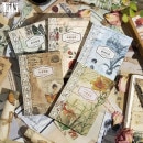 即日出荷 海外 便箋 50枚 コラージュ 素材 背景紙 素材紙 デザインペーパー 海外メモパッド おしゃれ クラシック レトロ 飾り枠 フレーム 海外 ペーパー 紙もの 紙活 伝言メモ スクラップ メ