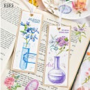即日出荷 クリアシール 海外 コラージュ 素材 PET 素材 フレークシール ボトル 瓶 花 フラワー ローズ 薔薇 紫陽花 百合 ステッカー 色別 ダイカット デコレーション 手帳シール ジャンクジ