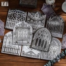 即日出荷 海外 コラージュシール 硫酸紙シール 半透明 20枚 門 窓 扉 フレークシール 大きめ 海外 コラージュ 素材 ジャンクジャーナル トレーシングペーパー トレペ 素材 硫酸紙 コラージュ素