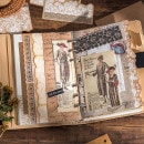 即日出荷 ヴィンテージ レース ステッカー 大きめ ブラウン系 黒 白 レース コラージュ 素材 スクラップブッキング レース柄 レース模様 花柄 ハート形 便箋 寄せ書き レース シール アンティー