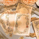 即日出荷 素材紙ブック 60枚 海外 便箋 メモ メモパッド 背景紙 素材紙 ブック スクラップブッキング コラージュ 素材 素材ペーパー 水彩画 花柄 フラワー 枠 飾り枠 額縁 フレーム ワーク 