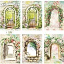 即日出荷 素材紙ブック 異素材 背景紙 半透明 便箋 コラージュ 素材 華やか 窓 扉 門 ガーデン ローズ 薔薇 額縁 額 枠 レース 花柄 海外デザインペーパー トレペ 素材 素材紙 硫酸紙 薄い