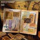即日出荷 レトロ フレークシール 45枚 コラージュシール アメリカン ヴィンテージ シール ステッカー 海外 紙物 紙モノ コラージュ素材 英字 英語 シール アンティーク ブラウン チケット 植物