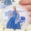 即納 コラージュシール レース 人物 外国 欧米 女性 花柄 枠 クリアシール 透明 フレーム ステッカー 白 ホワイト 海外 コラージュ 素材 PET素材 30枚 スクラップブッキング コラージュ素