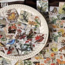 即日出荷 コラージュシール 鳥類 植物 46枚 コラージュ 素材 セット 小鳥 ふくろう フクロウ 蝶 ステッカー ヴィンテージ シール フレークシール 箱入り アンティーク スクラップブッキング ジ