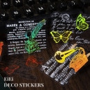 即日出荷 オーロラ箔押し 海外シール コラージュ 素材 大きめ 透明シール クリアシール 英字 文字 数字 線画 花柄 ネガフィルム 枠 宇宙 太陽 惑星 楽器 音譜 文房具雑貨 透明 シール ステッ